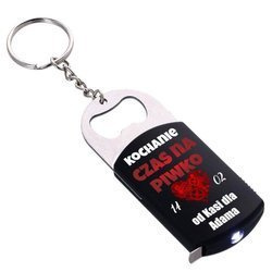 BRELOK Z DEDYKACJĄ Walentynki Prezent niego CHŁOPAKA MIARKA OTWIERACZ