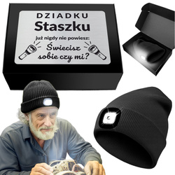 ŚWIECĄCA CZAPKA LED prezent na Dzień Dziadka urodziny święta dla dziadka