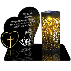ZNICZ SOLARNY LED WIECZNY PODSTAWKA NA CMENTARZ GRÓB lampka Serce 3D