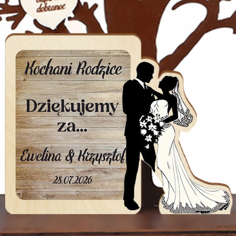 Podziękowanie dla rodziców statuetka drzewko na ślub wesele prezent