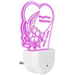 Lampka Nocna LED prezent na URODZINY KOBIETY KWIATY do kontaktu gniazdka