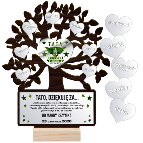 Prezent DLA TATY na Dzień Ojca na urodziny TEŚCIA Święta DRZEWKO z GRAWEREM