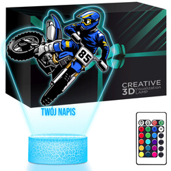 LAMPKA NOCNA LED 3D MOTOR CROSS prezent dziecka URODZINY statuetka