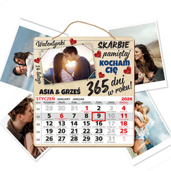 KALENDARZ 2026 PREZENT NA WALENTYNKI DLA PARY DZIEWCZYNY CHŁOPAKA UPOMINEK