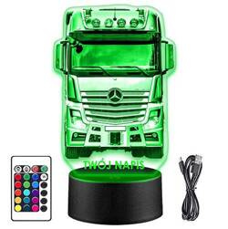 LAMPKA NOCNA LED TIR KABINA CIĘŻARÓWKA 3D +PILOT prezent URODZINY statuetka
