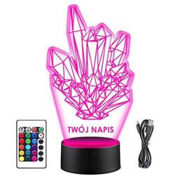 LAMPKA NOCNA LED DIAMENTY BRYLANTY 3D + PILOT prezent URODZINY statuetka