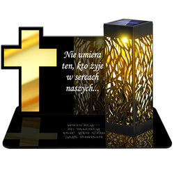 ZNICZ SOLARNY LED WIECZNY PODSTAWKA NA CMENTARZ GRÓB lampka Krzyż 3D