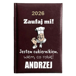 KALENDARZ KSIĄŻKOWY A5 dzienny 2026 ROK TERMINARZ NOTATNIK CUKIERNIK