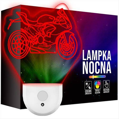 Lampka Nocna LED dla Dzieci DUCATI BOK MOTOR do kontaktu gniazdka CZUJNIK