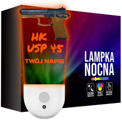 Lampka Nocna LED dla Dziecka KARABIN BROŃ PISTOLET HK gniazdka CZUJNIK