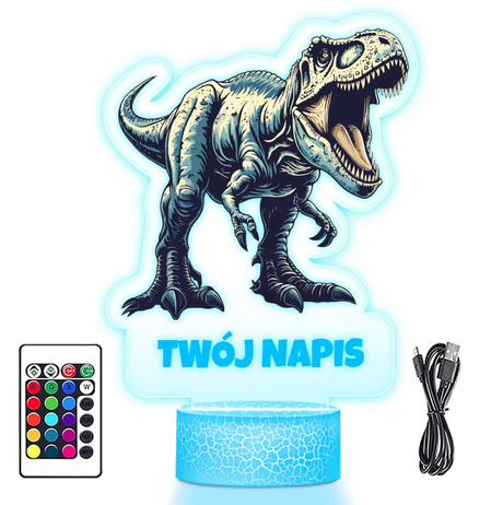Lampka Nocna 3D LED Dinozaur T-Rex Prezent dla Chłopca Dzieci na Urodziny