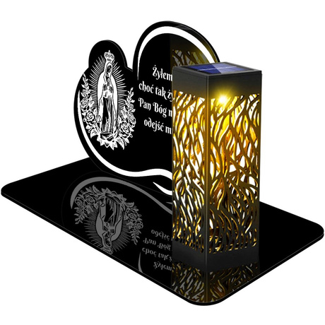ZNICZ SOLARNY LED WIECZNY PODSTAWKA NA CMENTARZ GRÓB lampka Napis Serce 3D