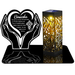 ZNICZ SOLARNY LED WIECZNY PODSTAWKA dla córki NA CMENTARZ GRÓB lampka 3D