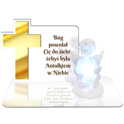 ZNICZ LED GRÓB Dziecka Córki Syna ANIOŁEK PODSTAWKA NA CMENTARZ BIAŁY ANIOŁ