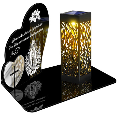 ZNICZ SOLARNY LED WIECZNY PODSTAWKA NA CMENTARZ GRÓB lampka Serce 3D 