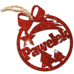 DUŻA BOMBKA BROKATOWA BROKAT CHOINKĘ IMIĘ prezent