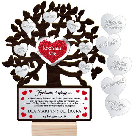 Prezent na Walentynki DRZEWKO SZCZĘŚCIA GRAWER DLA DZIEWCZYNY CHŁOPAKA