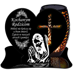 ZNICZ SOLARNY LED WIECZNY PODSTAWKA NA CMENTARZ GRÓB Krzyż EFEKT PŁOMIENIA DLA RODZICÓW