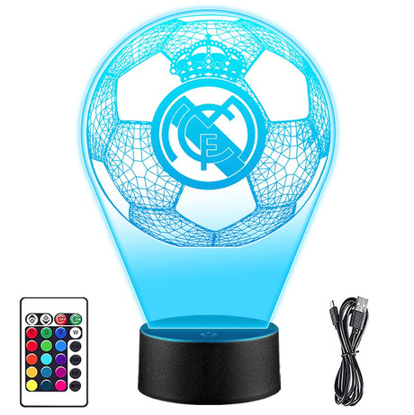 Lampka nocna FC Real Madryt Piłka nożna 3D LAMP LED