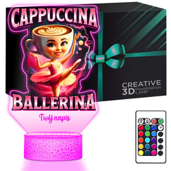 LAMPKA NOCNA LED 3D CAPPUCCINA BALLERINA prezent dziecka URODZINY statuetka