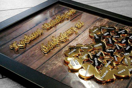 Prezent na Dzień Babci Dziadka Dziadków złoty obraz 3D ramka podziękowanie