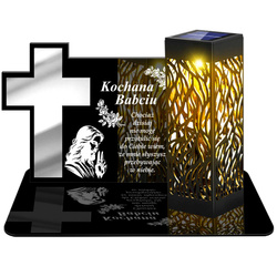 ZNICZ SOLARNY LED WIECZNY PODSTAWKA NA CMENTARZ GRÓB lampka Krzyż 3D DLA BABCI