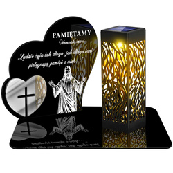 ZNICZ SOLARNY LED WIECZNY PODSTAWKA NA CMENTARZ GRÓB lampka Serce 3D
