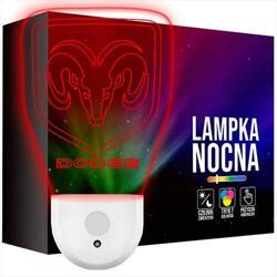Lampka Nocna LED dla Dzieci DODGE LOGO do kontaktu gniazdka CZUJNIK