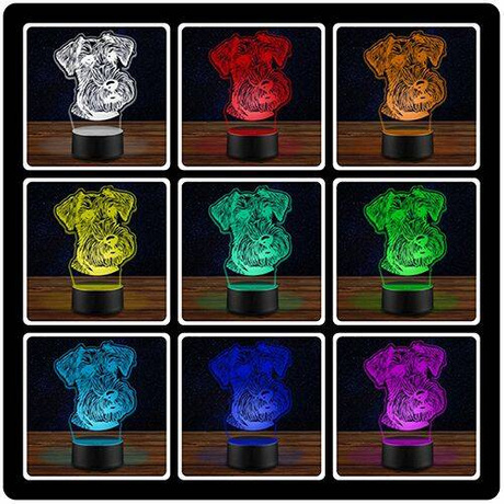 LAMPKA NOCNA LED PIES SZNAUCER PIESEK 3D + PILOT prezent URODZINY statuetka