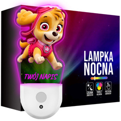 Lampka Nocna LED dla Dziecka Psi Patrol Skye do kontaktu gniazdka CZUJNIK