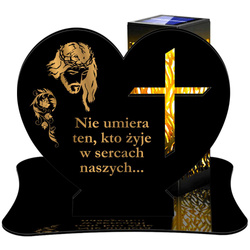 ZNICZ SOLARNY LED WIECZNY PODSTAWKA NA CMENTARZ GRÓB lampka Serce 3D