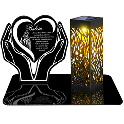 ZNICZ SOLARNY LED WIECZNY PODSTAWKA dla babci NA CMENTARZ GRÓB lampka 3D