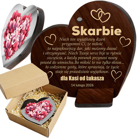 OBRAZEK SERCE prezent Walentynki Rocznica żony dziewczyny męża Z GRAWEREM