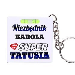 Dzień ojca TATY prezent BRELOK MIARKA POZIOMICA