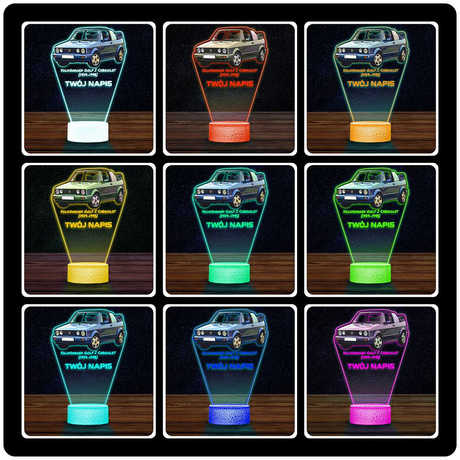 LAMPKA NOCNA LED 3D AUTO Volkswagen Golf Cabriolet prezent dla dziecka URODZINY statuetka + pilot