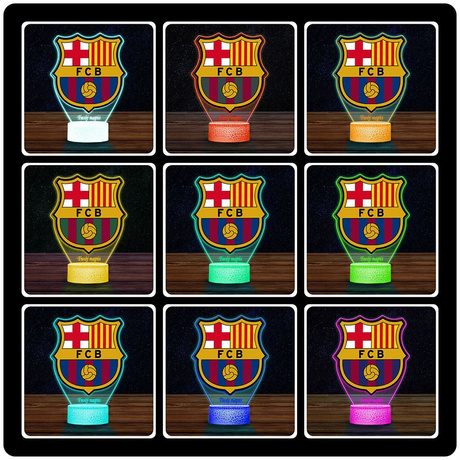 LAMPKA NOCNA LED 3D FC Barcelona Piłka prezent dziecka URODZINY statuetka