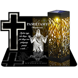 ZNICZ SOLARNY LED WIECZNY PODSTAWKA NA CMENTARZ GRÓB lampka Krzyż 3D