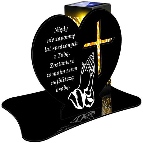 ZNICZ SOLARNY LED WIECZNY PODSTAWKA NA CMENTARZ GRÓB lampka Serce 3D 