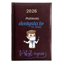 KALENDARZ KSIĄŻKOWY A5 dzienny 2026 ROK TERMINARZ NOTATNIK DENTYSTA