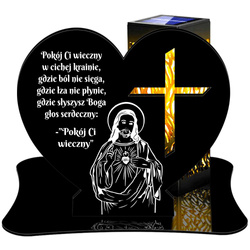 ZNICZ SOLARNY LED WIECZNY PODSTAWKA NA CMENTARZ GRÓB lampka Serce 3D