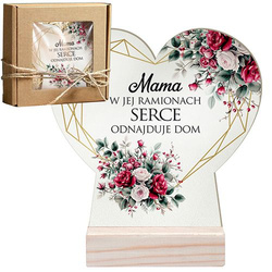 STATUETKA SERCE PREZENT NA DZIEŃ MAMY UPOMINEK Z NADRUKIEM MAMA DLA MATKI