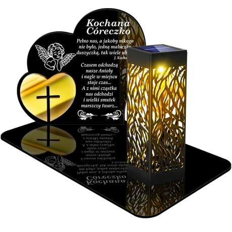 ZNICZ SOLARNY LED WIECZNY PODSTAWKA NA CMENTARZ GRÓB lampka Serce 3D DLA CÓRKI