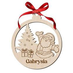 Bombka z imieniem drewniana choinkę święta Mikołaj