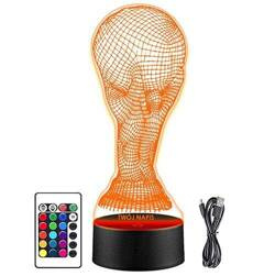 LAMPKA NOCNA LED WORLD CUP PUCHAR 3D + PILOT prezent URODZINY statuetka