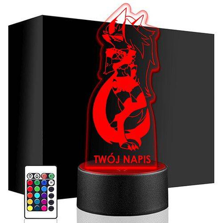 LAMPKA NOCNA LED HAZBIN HOTEL LOONA 3D + PILOT prezent URODZINY statuetka