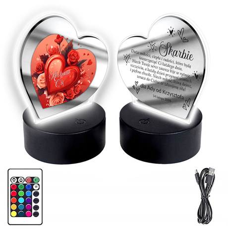 OBRAZEK LED PREZENT NA WALENTYNKI DLA KOBIETY DZIEWCZYNY ŻONY MĘŻA SERCE