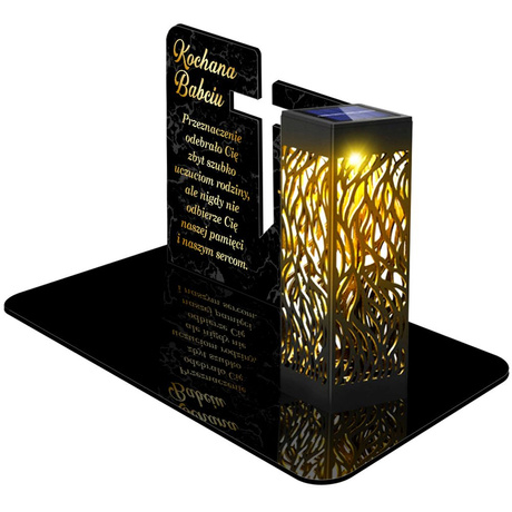 ZNICZ SOLARNY LED WIECZNY PODSTAWKA NA CMENTARZ GRÓB lampka 3D DLA BABCI