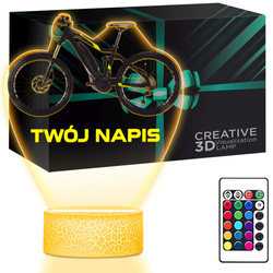 LAMPKA NOCNA LED 3D Rower Górski Dla Rowerzysty prezent dla dziecka URODZINY statuetka + pilot