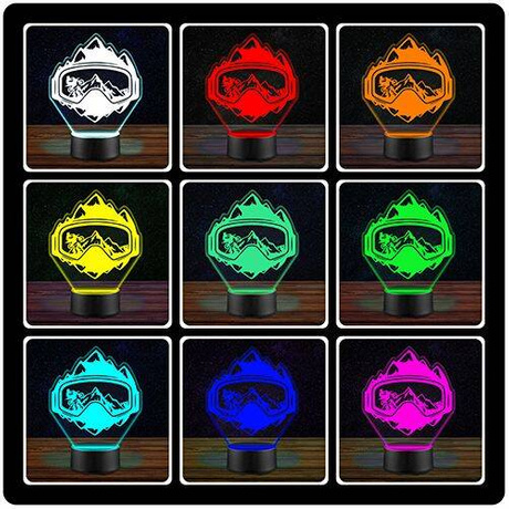 LAMPKA NOCNA LED KASK MOTOR GÓRY 3D + PILOT prezent URODZINY statuetka