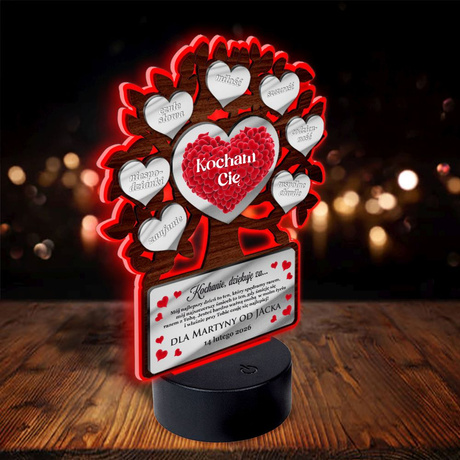 DRZEWKO LED Prezent na Walentynki dla dziewczyny chłopaka żony męża NIEGO